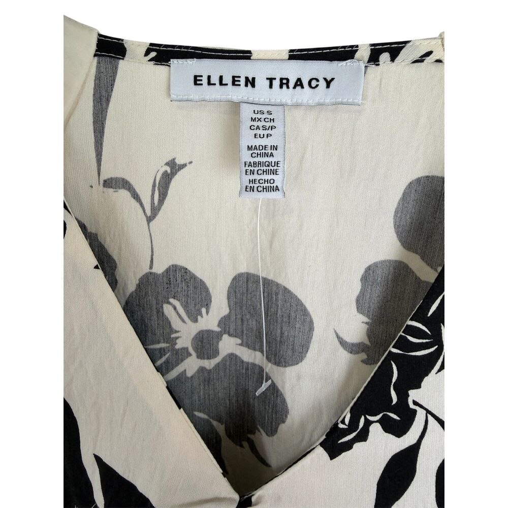 Ellen Tracy Black Maxi Dress S Knit Long Dress.Tropical floral - Picture 8 of 8